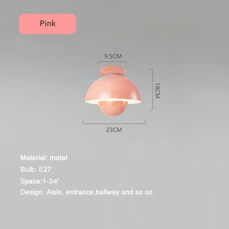 Plafonnier LED Semi-Circulaire Moderne pour Allée, Balcon et Escalier | Marco Lucetti Rose / Lumière blanche