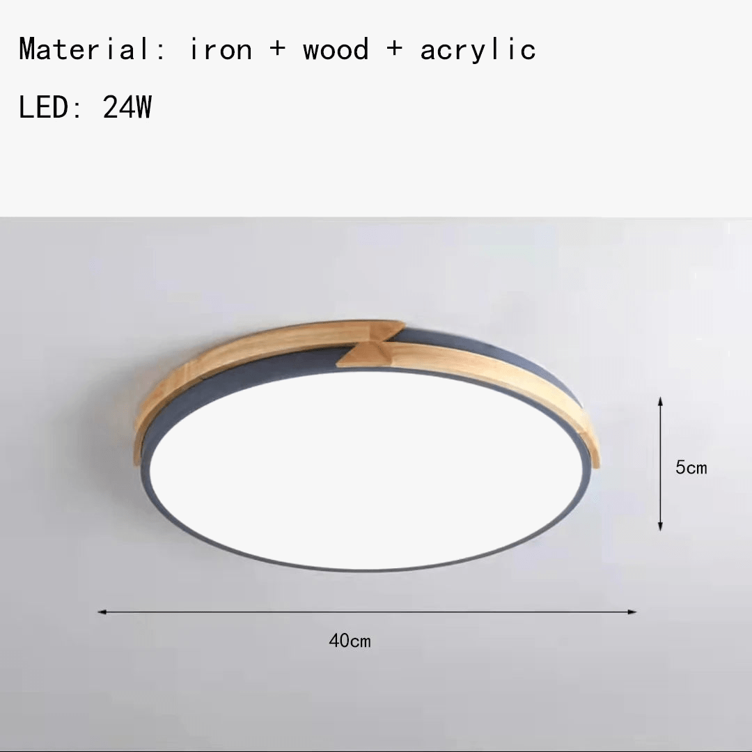 Plafonnier LED Signify ultra-mince avec intensité variable en bois | Marco Lucetti