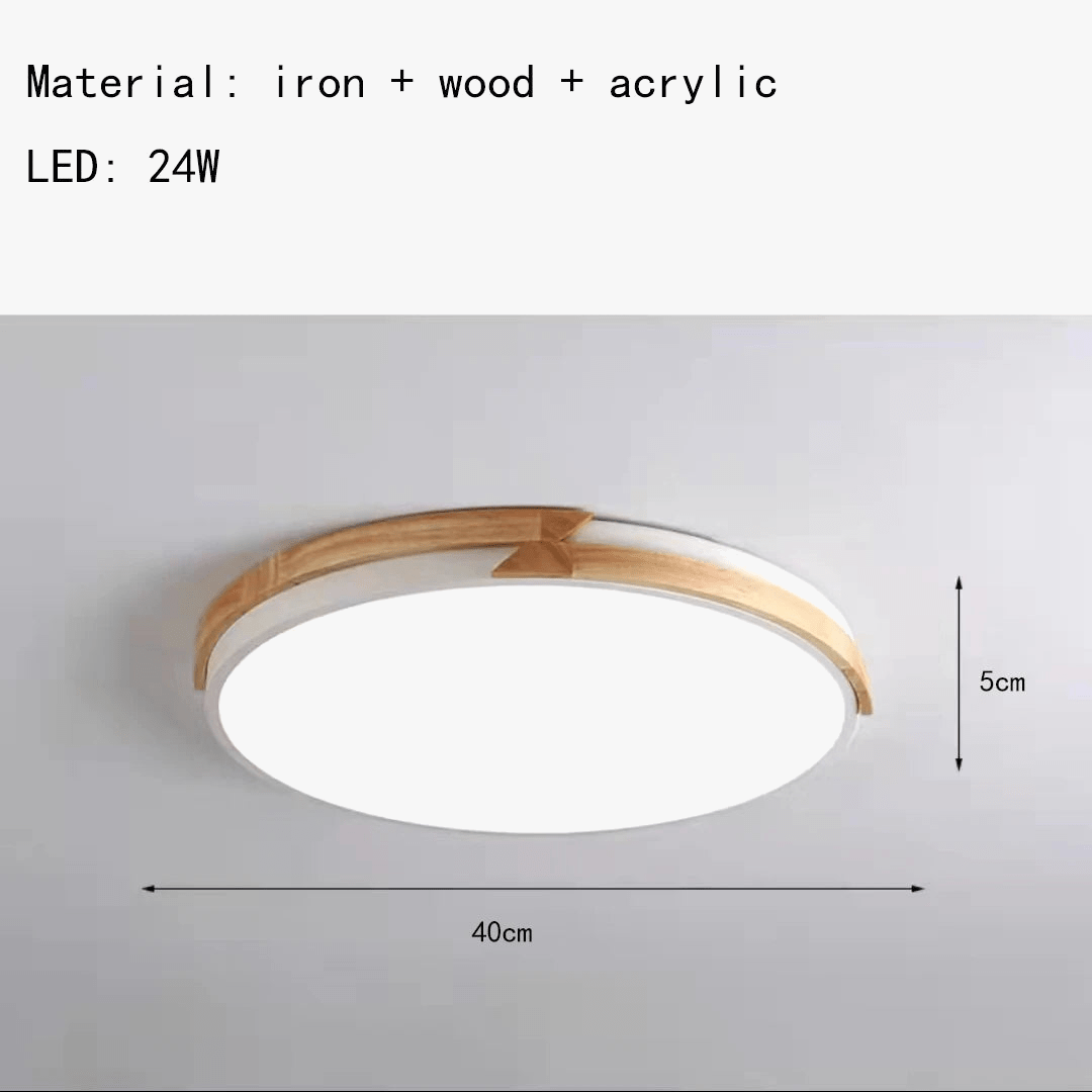 Plafonnier LED Signify ultra-mince avec intensité variable en bois | Marco Lucetti