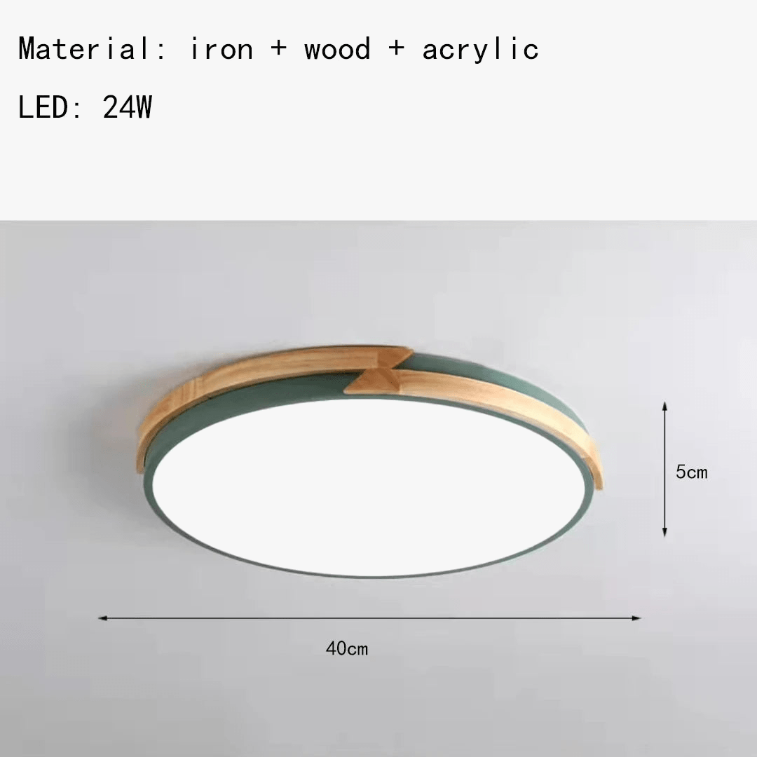 Plafonnier LED Signify ultra-mince avec intensité variable en bois | Marco Lucetti