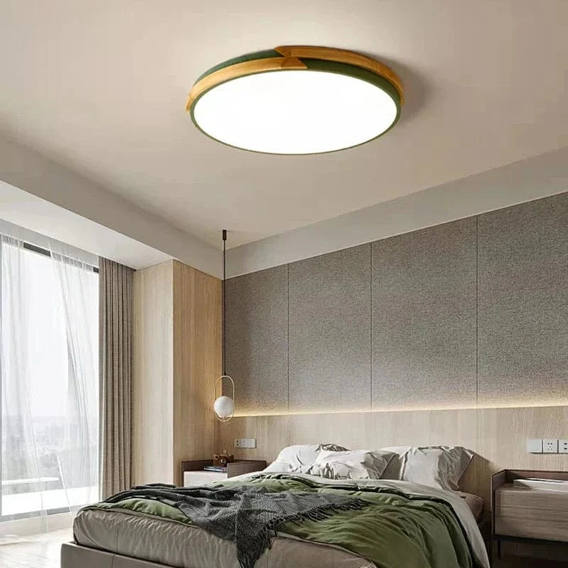 Plafonnier LED Signify ultra-mince avec intensité variable en bois | Marco Lucetti