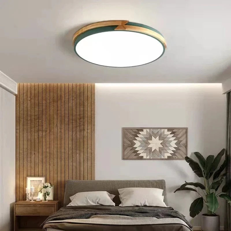 Plafonnier LED Signify ultra-mince avec intensité variable en bois | Marco Lucetti