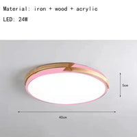 Plafonnier LED Signify ultra-mince avec intensité variable en bois | Marco Lucetti 40 cm-rose / Lumière chaude