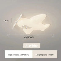 Plafonnier LED "Sky Kids" en forme d'avion pour chambre d'enfants | Marco Lucetti B Blanc / Gradation RC