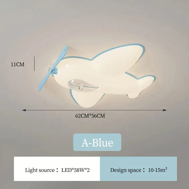 Plafonnier LED "Sky Kids" en forme d'avion pour chambre d'enfants | Marco Lucetti B Bleu / Gradation RC