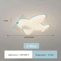 Plafonnier LED "Sky Kids" en forme d'avion pour chambre d'enfants | Marco Lucetti B Bleu / Gradation RC