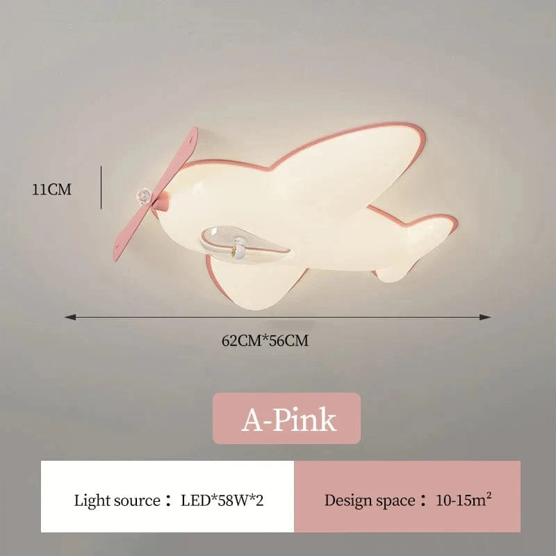 Plafonnier LED "Sky Kids" en forme d'avion pour chambre d'enfants | Marco Lucetti B Rose / 3 températures de couleur