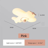Plafonnier LED "Sky Kids" en forme d'avion pour chambre d'enfants | Marco Lucetti Rose / Gradation RC