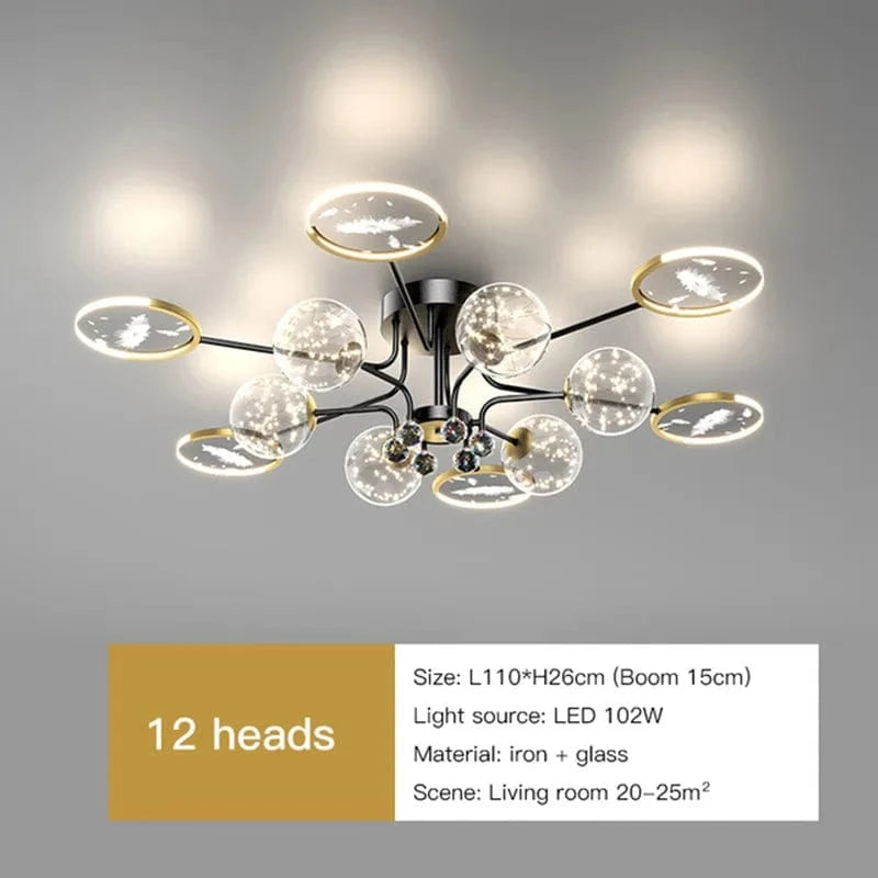 Plafonnier LED Smart avec télécommande | Marco Lucetti 12 têtes