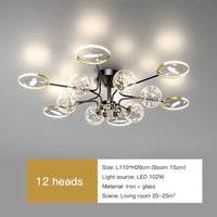 Plafonnier LED Smart avec télécommande | Marco Lucetti 12 têtes