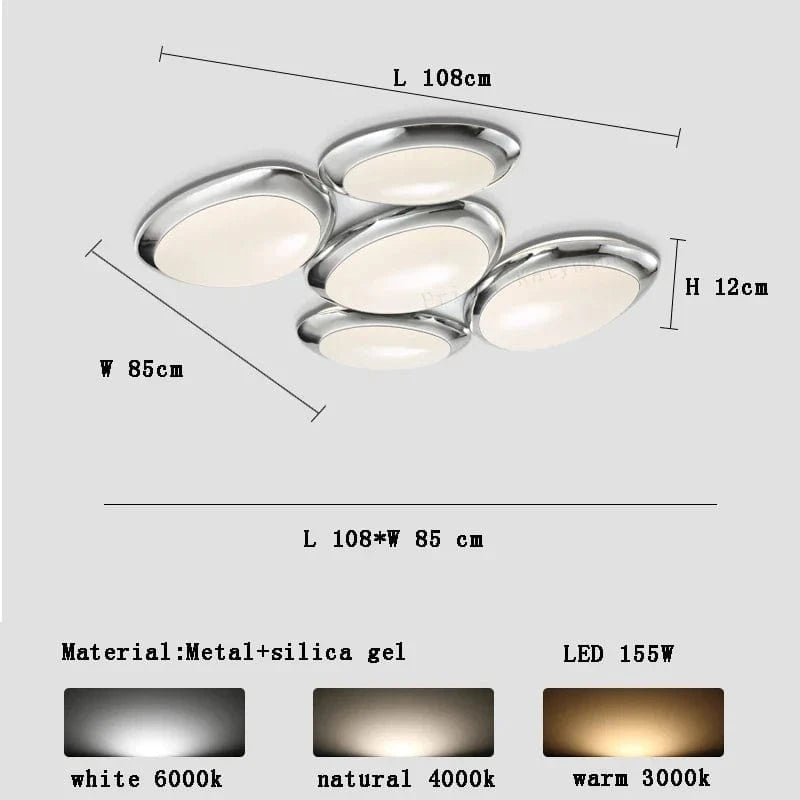 Plafonnier LED Smart Design Galets 2024 | Marco Lucetti Diamètre 108 cm / Dimmable