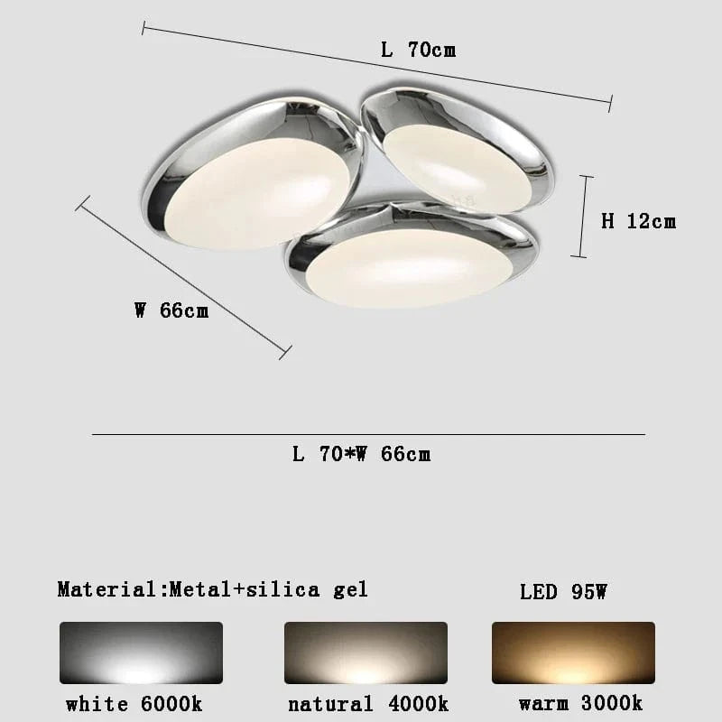 Plafonnier LED Smart Design Galets 2024 | Marco Lucetti Diamètre 70 cm / Dimmable