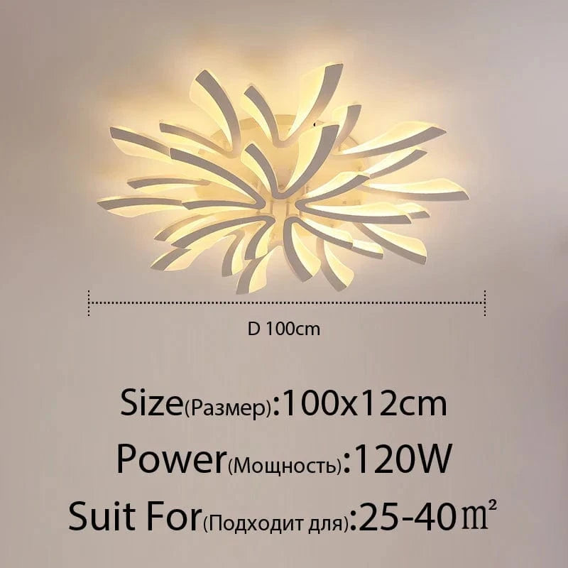 Plafonnier LED Smart en acrylique | Marco Lucetti Blanc 100cm 15 Têtes