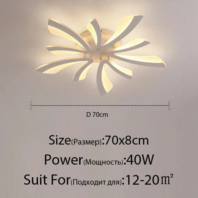 Plafonnier LED Smart en acrylique | Marco Lucetti Blanc 70cm 5 Têtes