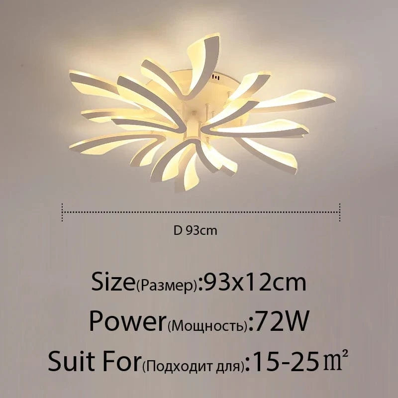 Plafonnier LED Smart en acrylique | Marco Lucetti Blanc 93cm 9 têtes