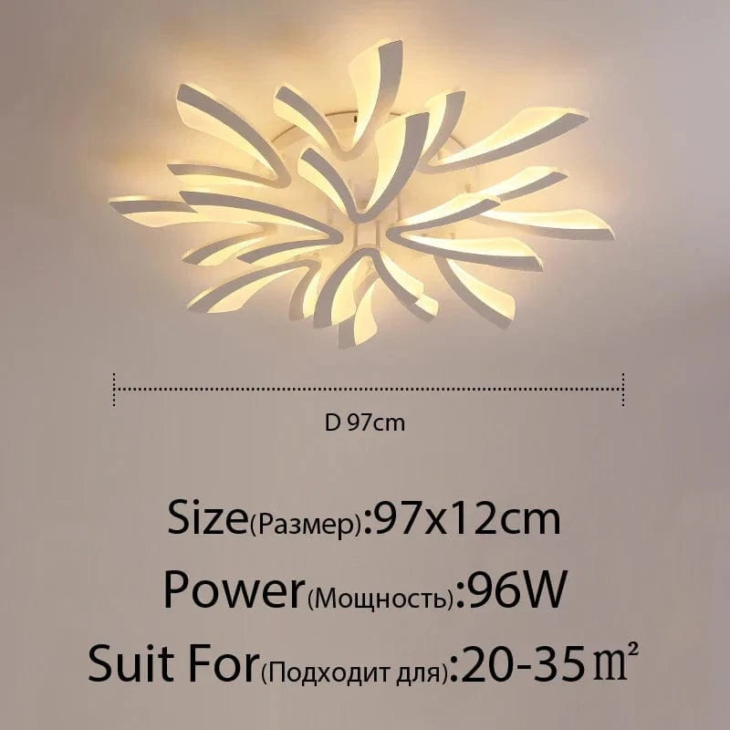 Plafonnier LED Smart en acrylique | Marco Lucetti Blanc 97cm 12 Têtes