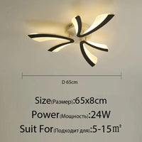 Plafonnier LED Smart en acrylique | Marco Lucetti Noir 65cm 3 têtes