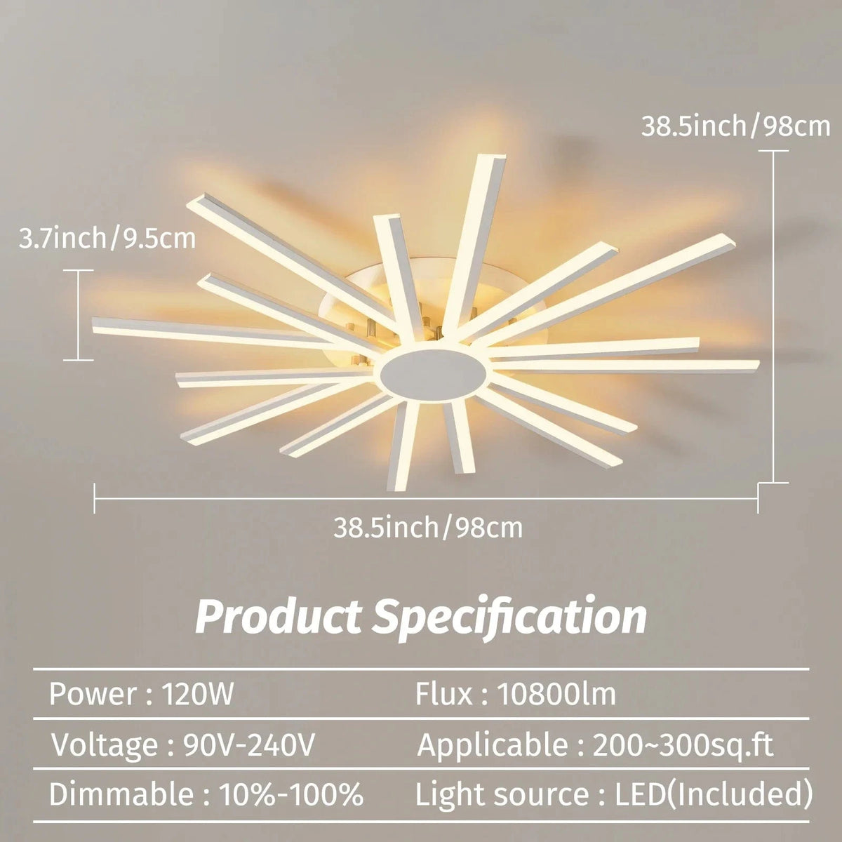 Plafonnier LED Smart Modern avec Intensité Variable et Télécommande | Marco Lucetti Noir