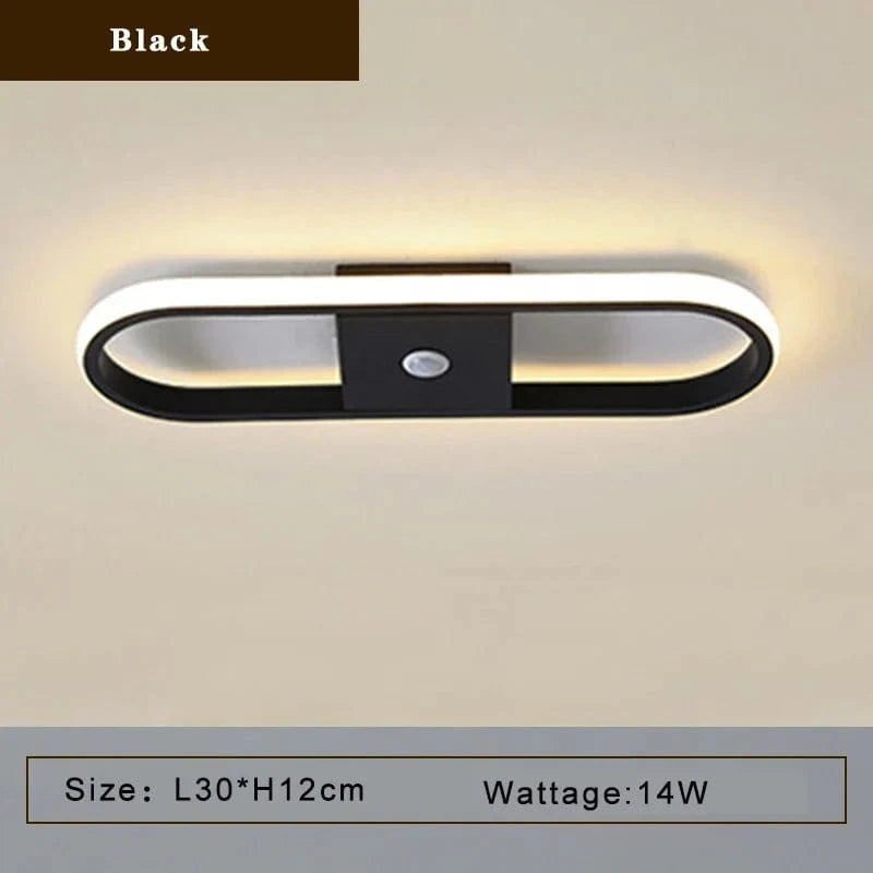 Plafonnier LED Smart Motion Sensor | Marco Lucetti A Noir 14w 30cm / Blanc chaud