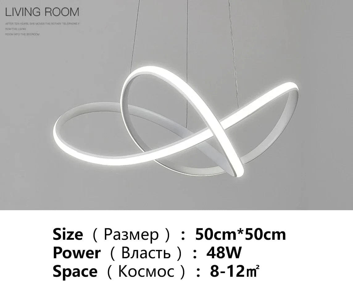Plafonnier LED Smart pour maison et chambre, compatible salon, enfants, étude et cuisine | Marco Lucetti Lustre vague 50cm / Promesse avec télécommande