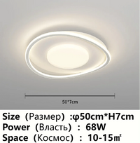 Plafonnier LED Smart pour maison et chambre, compatible salon, enfants, étude et cuisine | Marco Lucetti Pain 50cm / Promesse avec télécommande