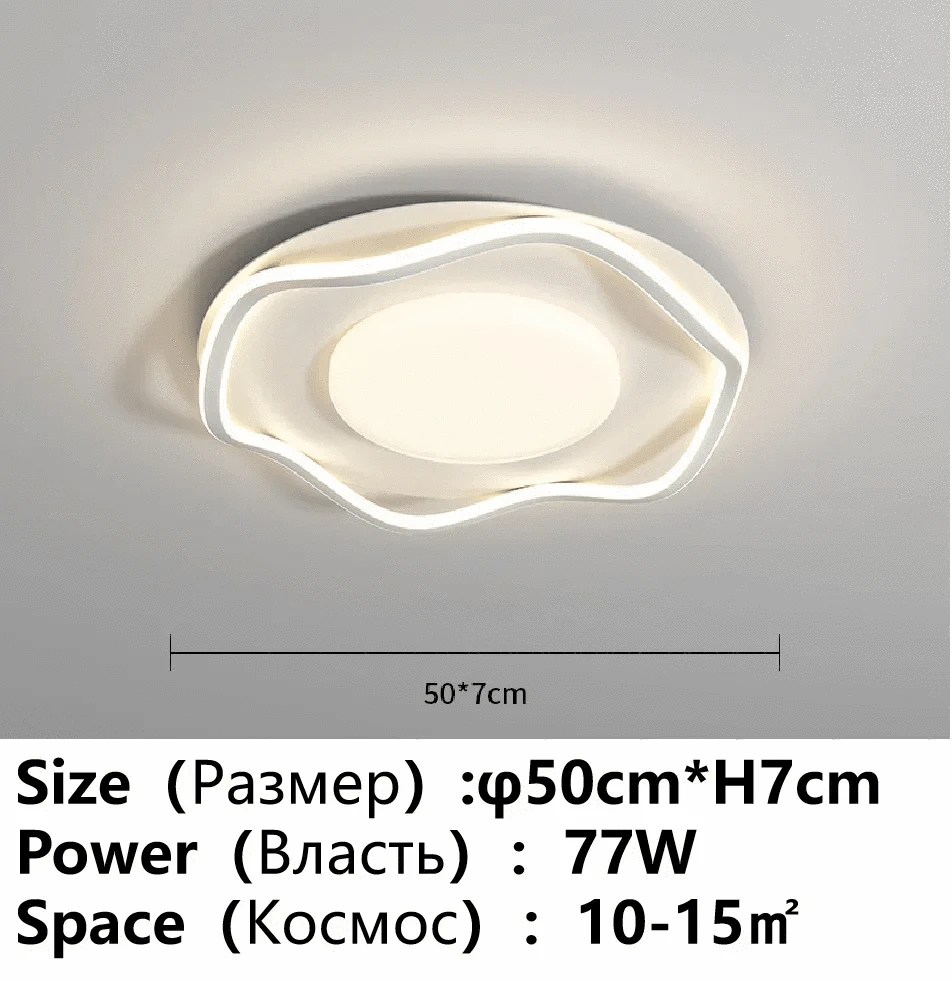 Plafonnier LED Smart pour maison et chambre, compatible salon, enfants, étude et cuisine | Marco Lucetti Vague 50cm / Promesse avec télécommande