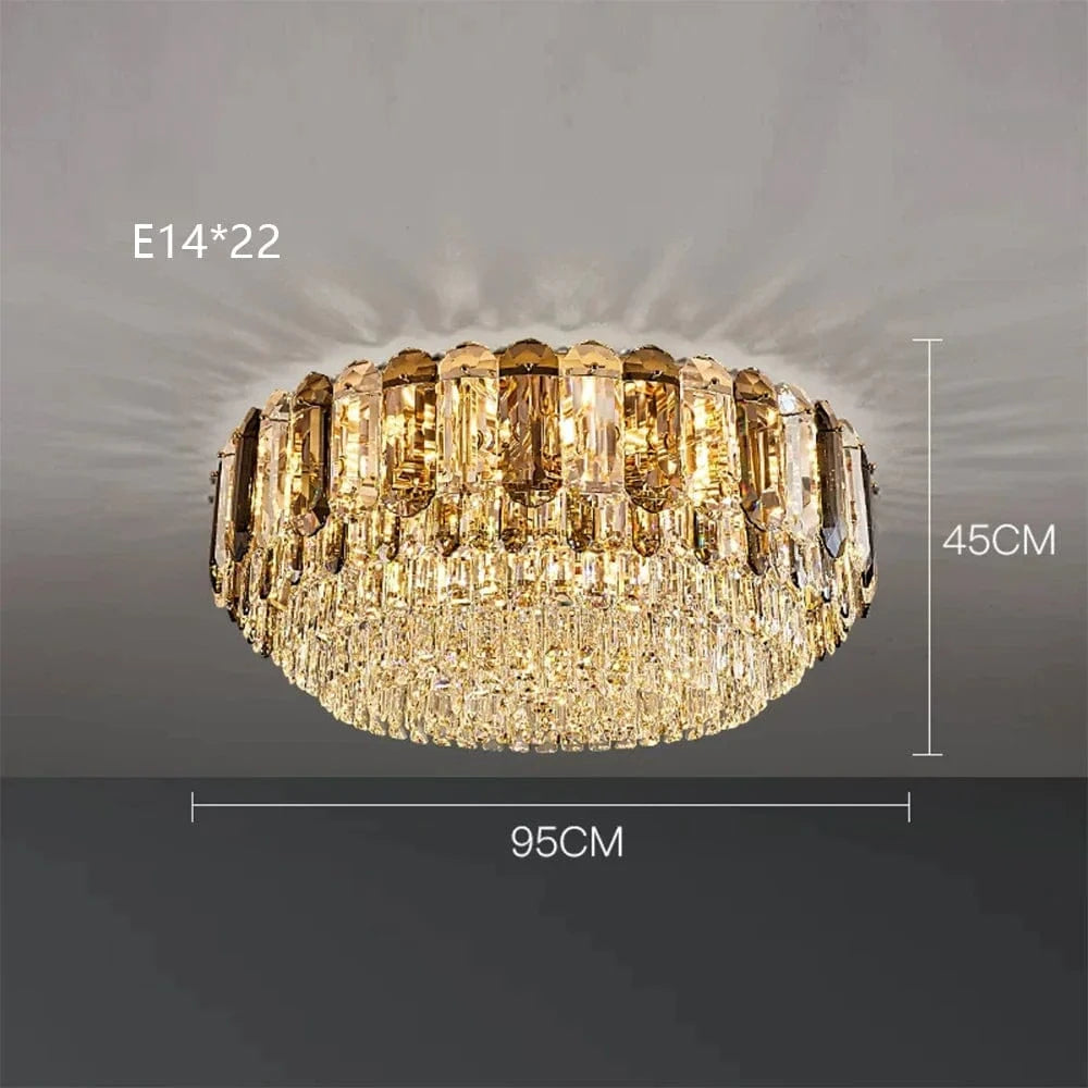 Plafonnier LED Smokey Gris Luxe - Collection 2023 | Marco Lucetti B 95 cm / Lumière froide