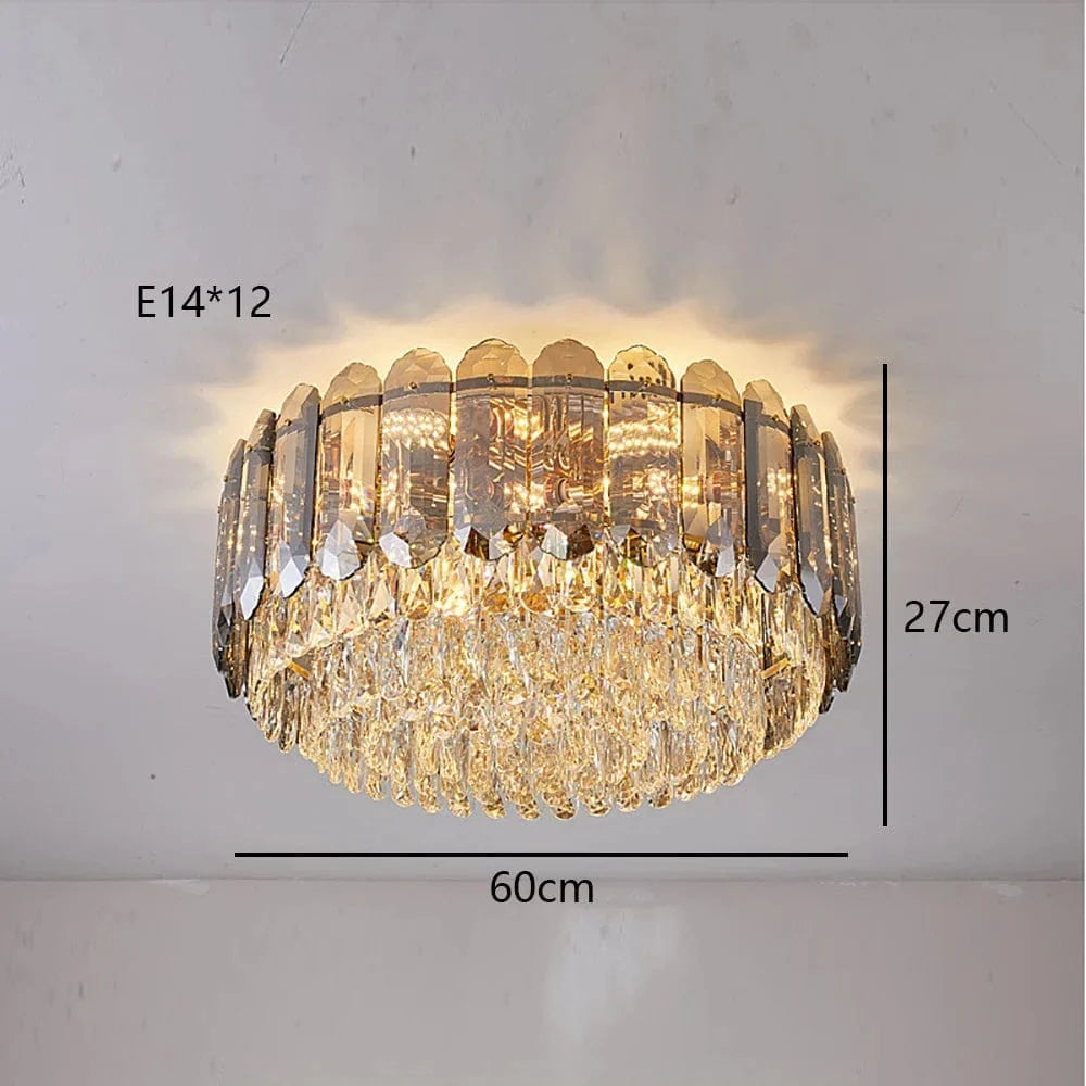 Plafonnier LED Smokey Gris Luxe - Collection 2023 | Marco Lucetti C 60 cm / Lumière froide