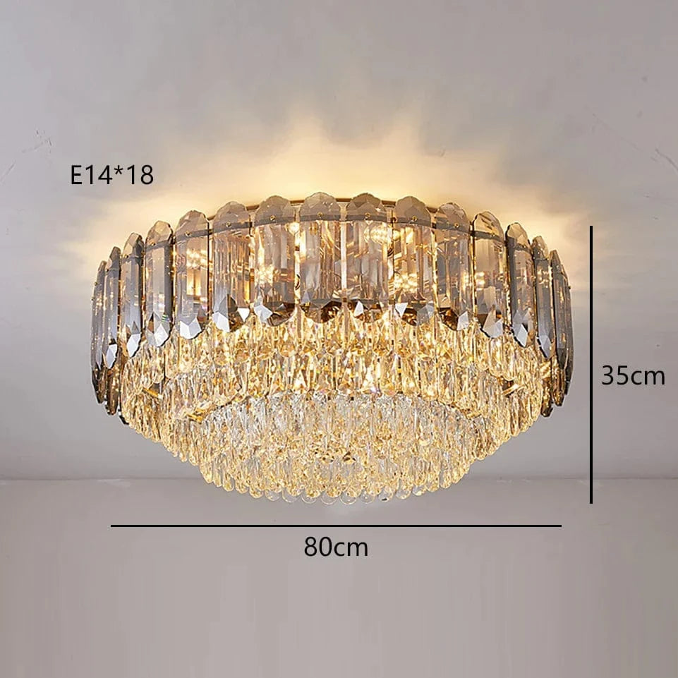 Plafonnier LED Smokey Gris Luxe - Collection 2023 | Marco Lucetti C 80 cm / Lumière froide