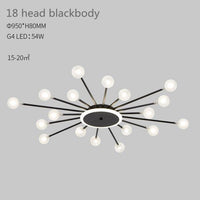 Plafonnier LED Soleil Janira | Marco Lucetti 110V / B - Noir - 18 ampoules / Chaude