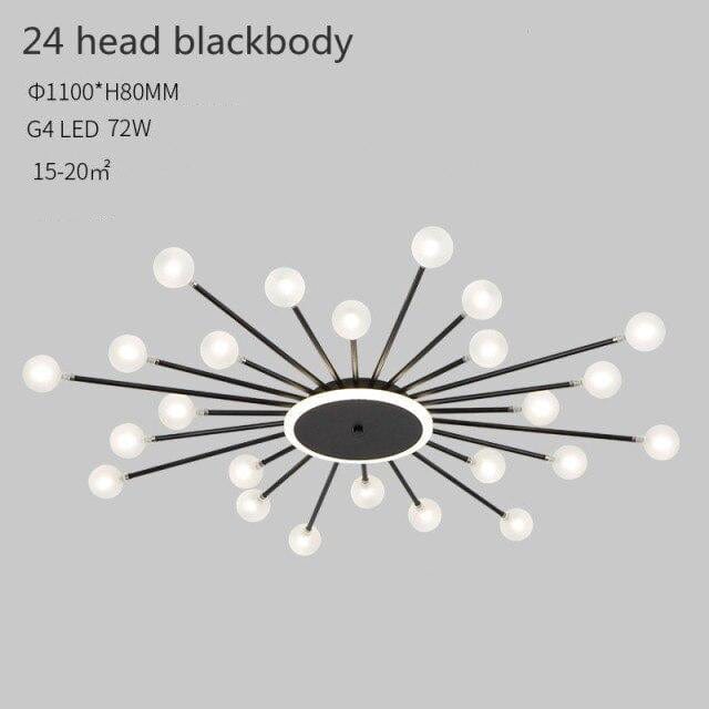 Plafonnier LED Soleil Janira | Marco Lucetti 110V / B - Noir - 24 ampoules / Chaude