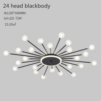 Plafonnier LED Soleil Janira | Marco Lucetti 110V / B - Noir - 24 ampoules / Chaude