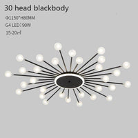 Plafonnier LED Soleil Janira | Marco Lucetti 110V / B - Noir - 30 ampoules / Chaude