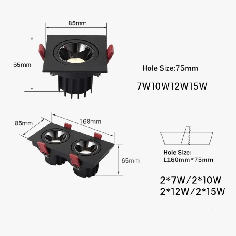 Plafonnier Led Spot Intégré avec Contrôle d'Intensité | Marco Lucetti