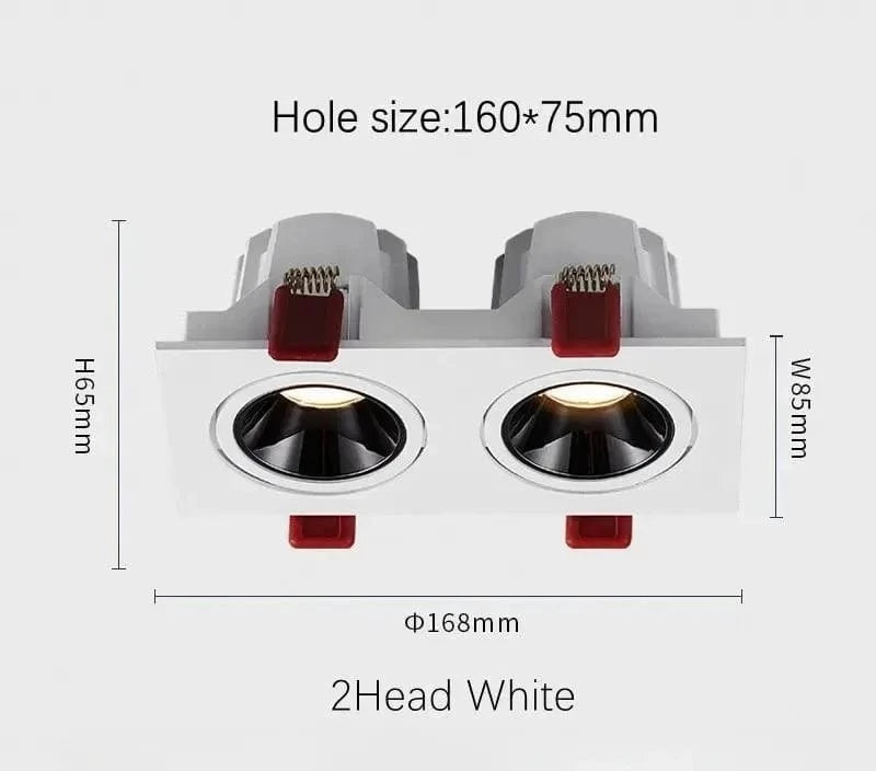 Plafonnier Led Spot Intégré avec Contrôle d'Intensité | Marco Lucetti 2 têtes Blanc / Intensité variable / Blanc chaud | 10W