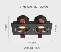 Plafonnier Led Spot Intégré avec Contrôle d'Intensité | Marco Lucetti 2 têtes Noir / Intensité variable / Lumière neutre | 10W