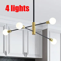 Plafonnier LED Spoutnik Noir - Style Nordique Moderne | Marco Lucetti A 4 Lumières / Lumière chaude