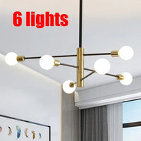 Plafonnier LED Spoutnik Noir - Style Nordique Moderne | Marco Lucetti A 6 Lumières / Lumière chaude