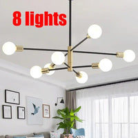 Plafonnier LED Spoutnik Noir - Style Nordique Moderne | Marco Lucetti A 8 Lumières / Lumière chaude