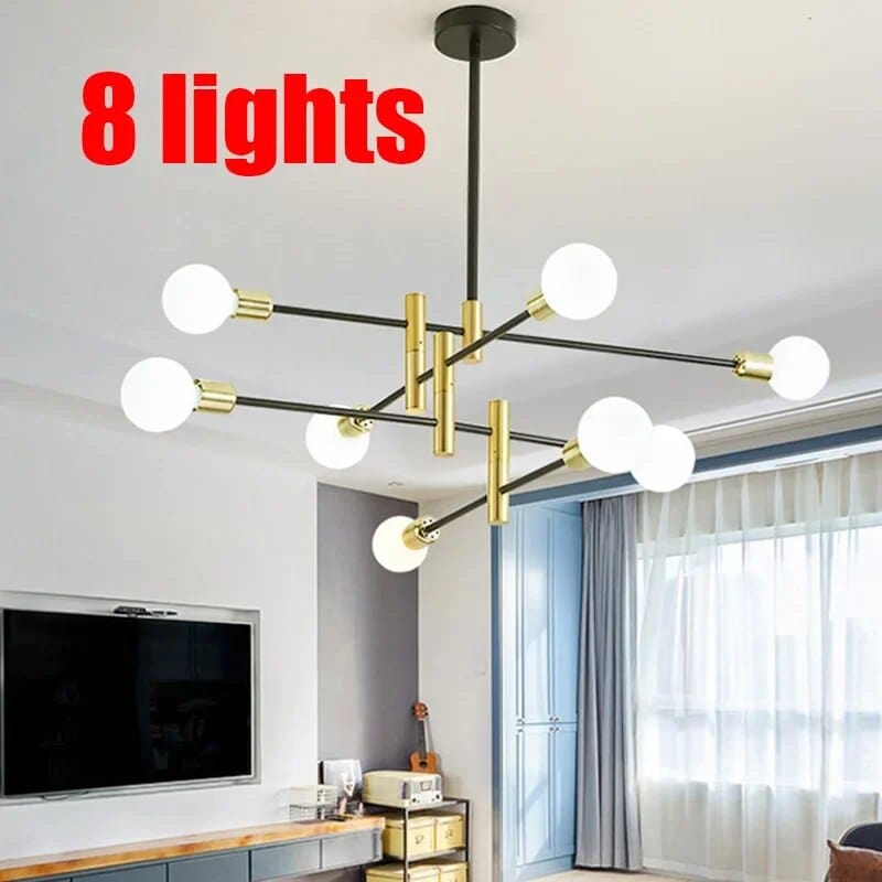 Plafonnier LED Spoutnik Noir - Style Nordique Moderne | Marco Lucetti B 8 Lumières / Lumière chaude