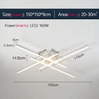 Plafonnier LED Strip | Marco Lucetti Blanc 4 têtes 150cm / Blanc froid