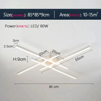 Plafonnier LED Strip | Marco Lucetti Blanc 4 têtes 85cm / Blanc froid