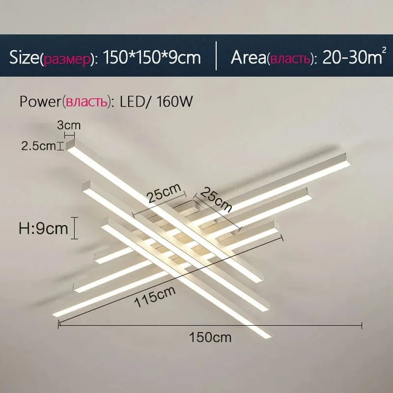 Plafonnier LED Strip | Marco Lucetti Blanc 6 têtes 150cm / Blanc froid