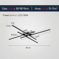 Plafonnier LED Strip | Marco Lucetti Noir 4 têtes 85cm / Blanc froid