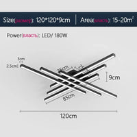 Plafonnier LED Strip | Marco Lucetti Noir 6 têtes 120cm / Blanc froid