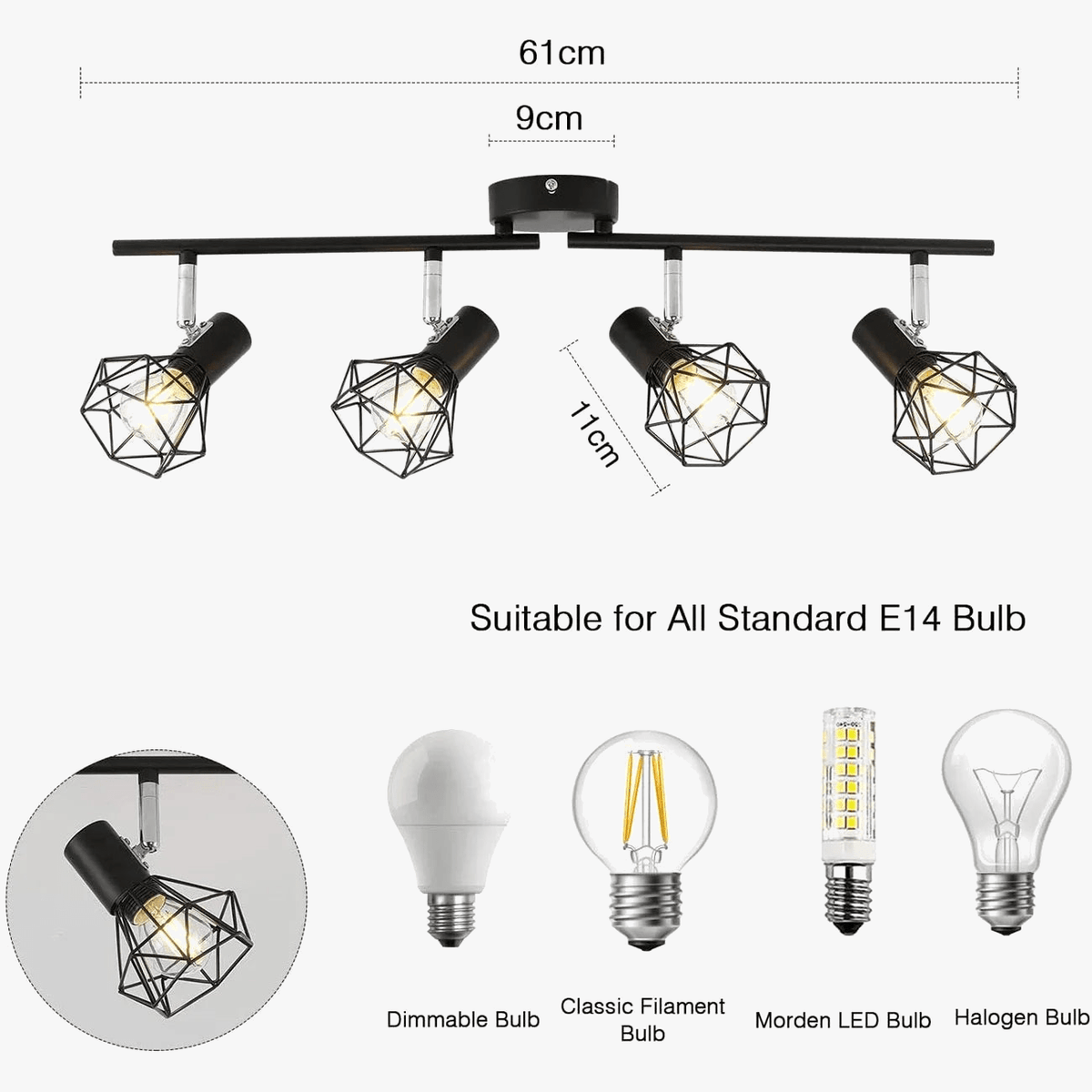 Plafonnier LED Style Moderne pour Éclairage Intérieur | Marco Lucetti Noir / Aucune source de lumière