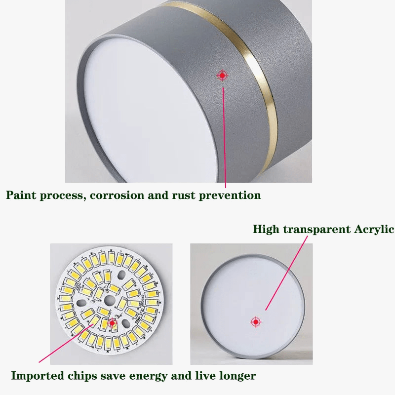 Plafonnier LED Surface Monté Downlight Rond Projecteurs COB - Éclairage Moderne | Marco Lucetti