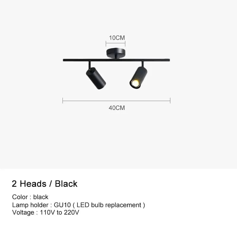 Plafonnier LED Surface Mount - Angle Réglable pour Restaurant & Bar | Marco Lucetti Laiton 2 têtes 1 / Blanc froid