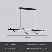 Plafonnier LED Suspendu au Design Moderne & Épuré | Marco Lucetti Noir B-100cm / Lumière blanche / Chine