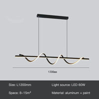 Plafonnier LED Suspendu au Design Moderne & Épuré | Marco Lucetti Noir B-120cm / Lumière blanche / Chine